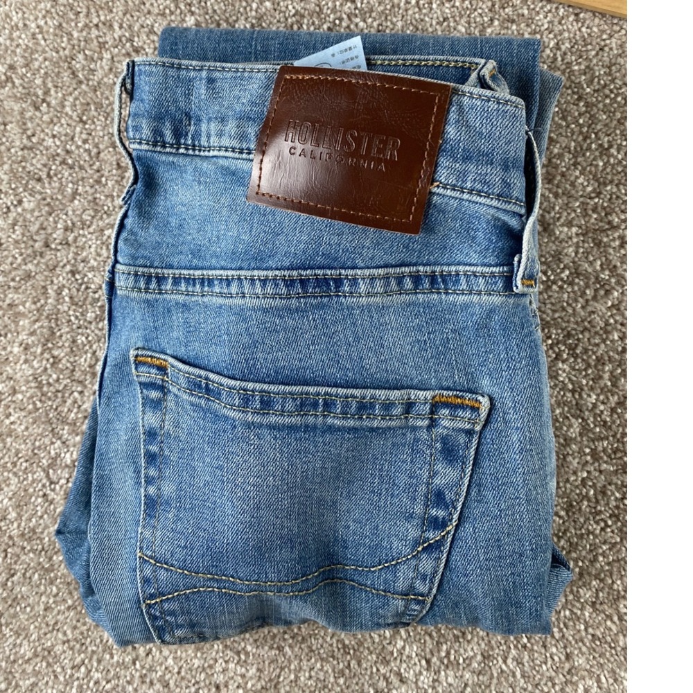 Hollister Epic Flex Y2K Skinny Jeans Mens 28x34 Medium Wash Blue Denim Slim Fit